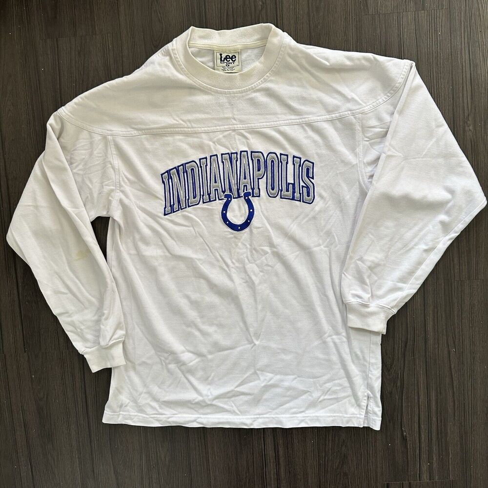 90s Lee Sport Indianapolis Colts Sweatshirt NFL Embroidered White Men’s Size L